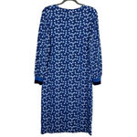 Boden Jersey Midi Dress Size 4L Blue White Stars Novelty Stretch Modest Church Photo 3