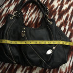 2000s Large Chunky Hobo Goth Biker Grunge Black Leather Shoulder Hand Bag Purse Gold Zippers #whimsigoth #punk. Great for school or work Photo 2