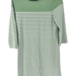 Brooks Brothers Brooks‎ Brothers Red Fleece Women's Green Striped 3/4 Sleeve Knit Dress Medium Photo 0