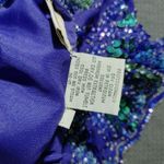 Vintage Styleworks Sequined Silk & Polyester Top Short Sleeve Blue & Green Women Size L Photo 8