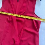 BCBGMAXAZRIA Red Tara Tiered Asymmetrical Midi Tank Dress V Neck Size M Photo 6