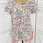 C Wonder Floral PomPom Hem Tunic Tee Shirt White Multi XXS Photo 0