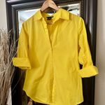 Moda International Yellow Button Up Blouse Size Small Photo 1