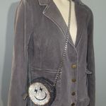 Smiley Face Sequin Crossbody Bag bag with chain purse strap EUC Silver Photo 0