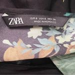 ZARA Floral Print Satin Ruffle Halter Jumpsuit with Waist Slits Size Small Photo 12