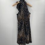 Trina Turk Dress Size 0 100% Silk Animal Print Halter Tie Bow Neck Cocktail Photo 3