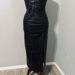 ZARA Bloggers Fav Topstitched Faux Leather Midi Slit Christmas CutOut Dress Sz M Photo 9