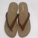 CLIFFS WHITE MOUNTAIN Gorpcore Freedom Sandal Brown Faux Suede Flip Flops Sz 8 Photo 3