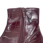 Mango  Pointed Toe Crocodile Kitten Heel Ankle Boots Burgundy Size 36/ 6 Photo 10