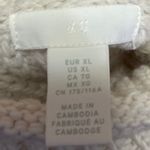 H&M White Ribbed Knit Turtleneck Long Sleeve Oversized Pullover Sweater Top XL Photo 2