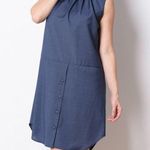 Rachel Comey - Kava Dress Navy Crewneck Dress Curved Hem Career Professional Work Photo 0
