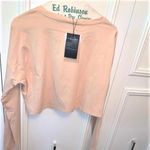 NWT Bestisun Women's Peach Long Sleeve Workout‎ Crop Top Size Medium Tan Photo 2