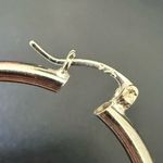 Vintage Signed 925 Sterling Silver 1.5” Hollow Tube Hoop Earrings 4g. Photo 10