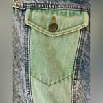 Rare vintage NAF NAF color block cropped denim jacket, yellow, green, purple; 1 Blue Size undefined Photo 3