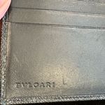 BVLGARI  Black Leather Wallet with Silver Logo Photo 3