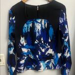 Attention Abstract Blue and Black Women's Top Photo 5