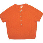 J.Crew NWT Cashmere Cable-knit Henley T-shirt in Heather Pumpkin Sweater S Photo 0