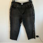 Good American  Good Boy Frayed Outseam Washed Black Jeans Photo 3