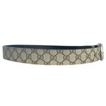 Gucci Marmont Belt Beige GG Supreme Canvas Black Leather Waist 35 - 39 Size 37 Photo 3