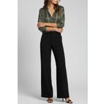 FAVORITE DAUGHTER The Take Me Seriously Long Sleeve Satin Top, Serpiente, Medium Black Photo 4