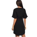 Lulus  ‘With This Kiss’ Black Flutter Sleeve Mini Dress | Size Large Photo 3