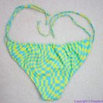 NEW It’s Now Cool x free people‎ checkered wave bikini bottom, L Green Size L Photo 5