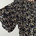 Free People Intimately Dessa Bodysuit Floral Printed Pintuck Black Top Size L Photo 3