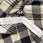 ZARA Plaid Collared Smocked Waist Long Sleeve Mini Dress Black Cream Size Small Photo 18