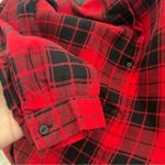 ZARA NEW  Red & Black Plaid flannel Shirt Dress Tunic Button Down SMALL Photo 2