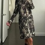 N°21 Numero Ventuno Leopard Print Long Sleeve Shift Dress Cream/Black Size 42 Photo 1