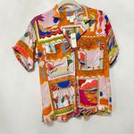 Maeve Anthropologie bon voyage loose maximalist short sleeve button down Photo 1