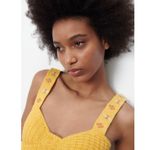 ZARA  Yellow Floral Embroidered Crochet Knit Sleeveless Crop Corset Bustier Top S Photo 1
