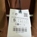 ZARA NWT Brown Suede-like Duster Length Cardigan Jacket Size Small Photo 4