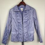 Chico's Chico’s Lavender Satin Snakeskin Full Zip Collared Jacket Photo 0