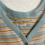 Eddie Bauer  Favorite Henley Tank Retro Button Top Womens Size Medium Glacier Photo 3