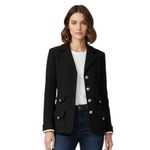 Joan Rivers  Black Short Jacket with Brass Gold Buttons Size Large Photo 9