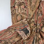 Vintage 90s Paisley Velveteen Blazer Jacket 18w Brown Pink Red Turquoise Photo 4