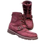 Ralph Lauren Polo  Burgundy Ranger Boots Kids 5 Women’s 7 Leather Lace & Buckle Photo 0