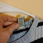 Marsh Landing  100% Cotton Blue Black Stripes Striped Thick Sweater Large Ribbed Photo 4