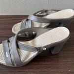 Crocs Womens Cyprus Espresso Brown Strappy High Heels Slip On Sandal Size 10 Photo 2