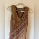 Norton Mcnaughton Vintage Y2K Norton Studio Petite PM Sleeveless Sheath Dress Beige Burgundy Photo 2