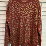 Entro  Pink And Gold Animal Print‎ Sweater Size Medium Photo 0
