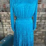 dress 100% silk swirl blue drop waist Size 10 Photo 0