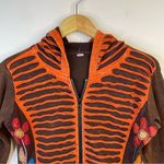 Patchwork Floral Flower Cotton Hippie Boho Nepal Zip Up Hoodie Sweatshirt S Brown Photo 1