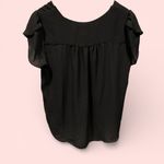 Philosophy Cute  black silky whimsigoth boho buttons cap sleeve flowy blouse Photo 2