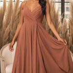 Lulus  Lovely Rusty Rose Bridesmaid Maxi Dress Large NWT Formal Wedding Gown Photo 0