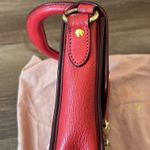 Miu Miu Sound Lock Leather Crossbody in red with gold hardware Photo 4