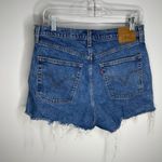 Levi's Levi’s Ribcage Shorts Blue Raw Hem Button Fly Cut Off Size 31 Photo 1