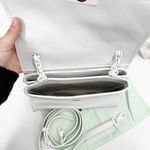 Off-White White Leather Embossed Diagonal Stripe Soft Binder Clip Shoulder Bag Photo 5