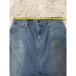 Vintage y2k Levi Strauss Signature Womens Denim Maxi Skirt Button Fly Slit Sz 10 Blue Photo 4
